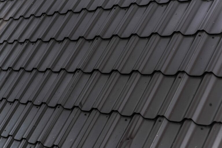 a close up of a roof with a black shinnel